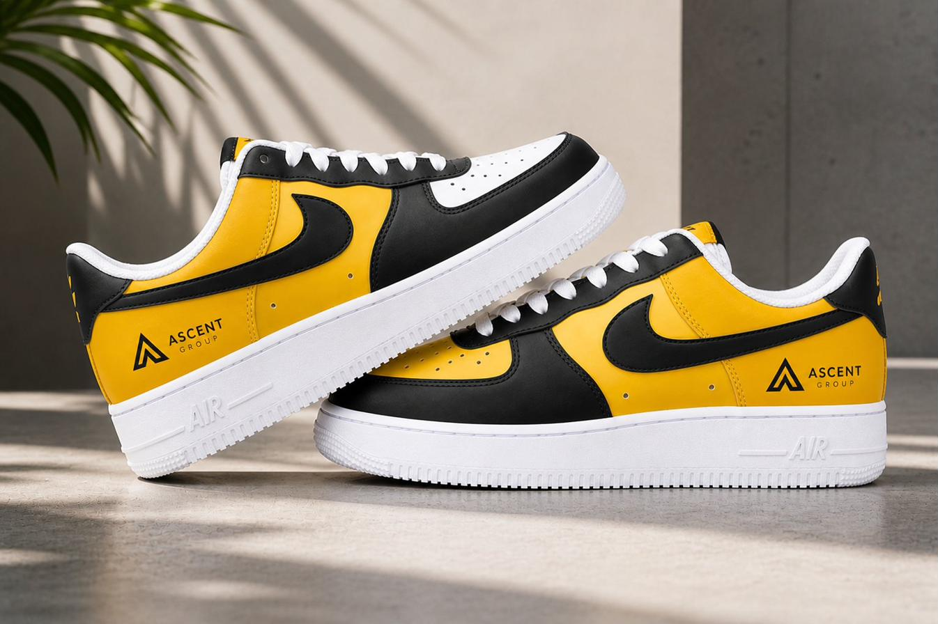 Ascent Group — custom hand-painted sneaker