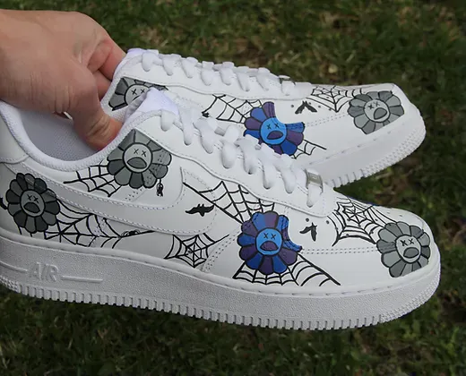 Floral custom AF1 hand-painted