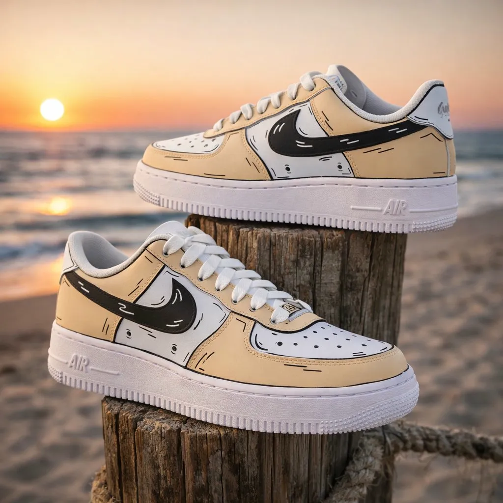 Custom Air Force 1 multicolor abstract shapes — hand-painted