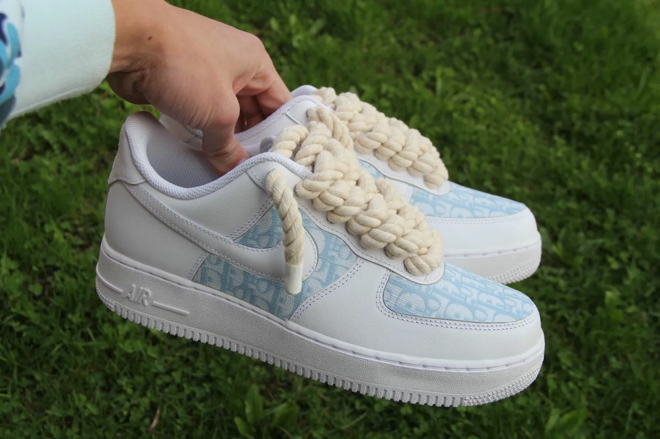Triple White — custom hand-painted sneaker