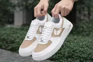 Just Married Gold — custom hand-painted sneaker