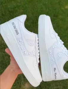 Rhinestone crystal wedding Air Force 1s sparkle bridal