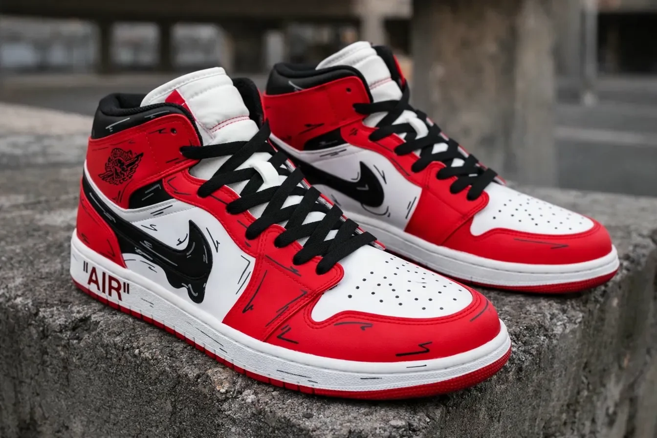 custom orange air force 1 design