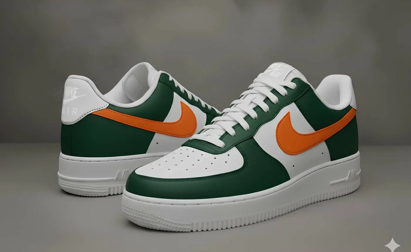 custom orange air force 1 design