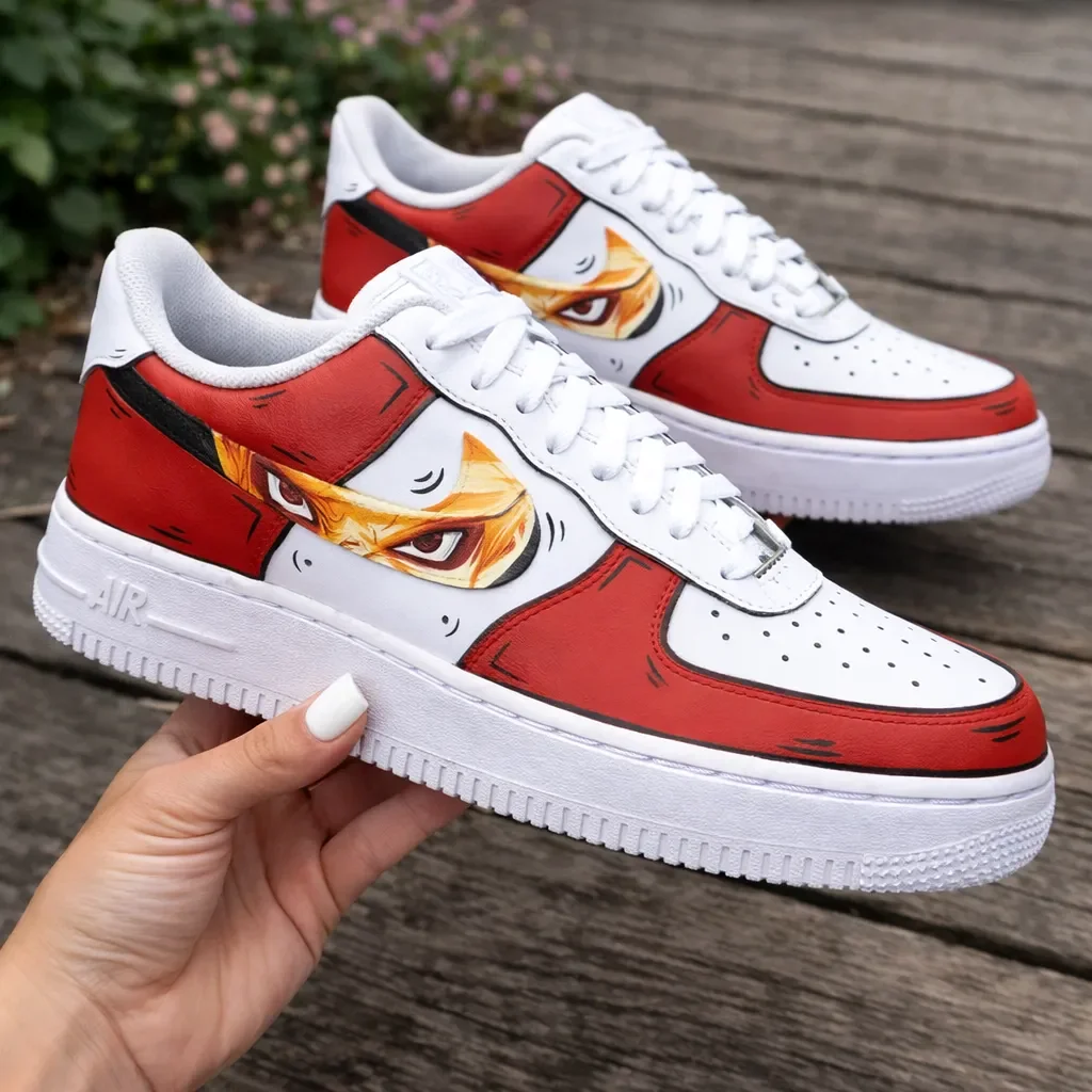 custom orange air force 1 design